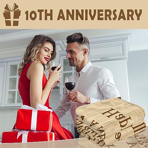 Neuturs 10 Year Anniversary Wedding Gifts for Him Her Wife Couple, 10th Anniversary Tin Gifts for Him, Blanket Gifts for 10th Anniversary,10 Years Anniversary Decorations Blanket 60"X 50"