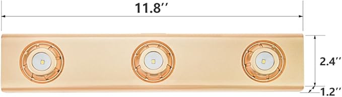 LUXSWAY Wireless Under Cabinet Light, Battery Operated Tap Light, Closet Light, Shelf Lights with Button Control, Rotatable 3 Heads Spotlight, Dimmable Accent Lighting