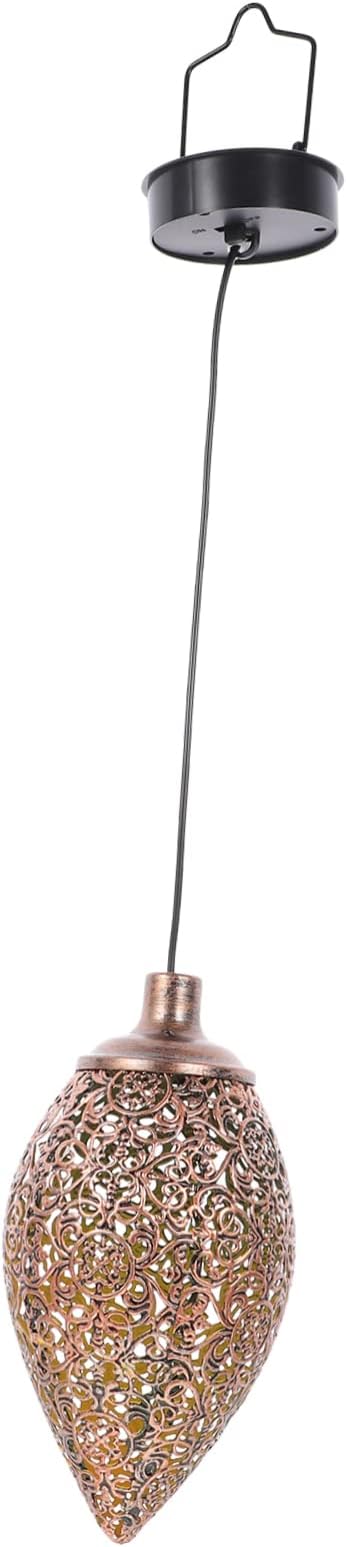 HEMOTON Solar Garden Light Outdoor Chandelier Hanging Decor Solar Lanterns Patio Lamp Rainproof Lighting