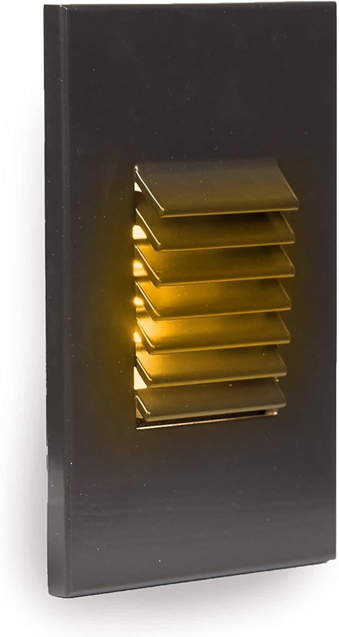 WAC Landscape Lighting, LEDme 120V LED Vertical Louvered Indoor and Outdoor Step and Wall Light 3000K Built-in LED in Bronze