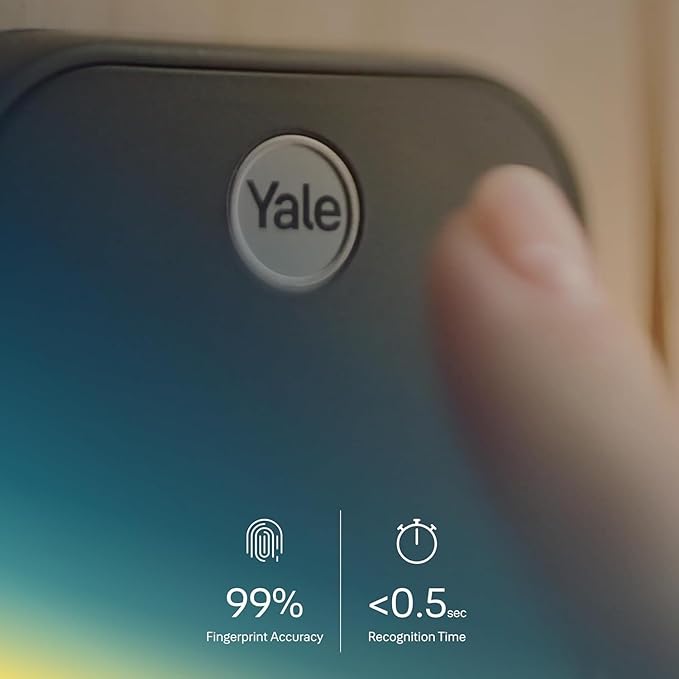 Yale Assure Lock 2 Touch Deadbolt, Lifetime Brass Keyed Smart Entry Door Lock with Bluetooth Connected Touchscreen Keypad and Fingerprint Scanner for Code Entry (No Wi-Fi), YRD420-F-BLE-P05