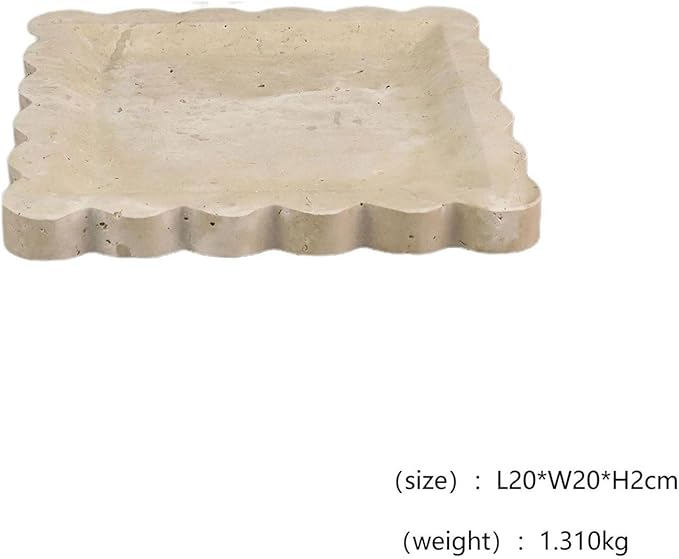 Modern Style Marble Tray Organizer - Modern Stone Decoration for Living Room, Dining Table, Office - Stylish Key and Jewelry Holder(Beige8)
