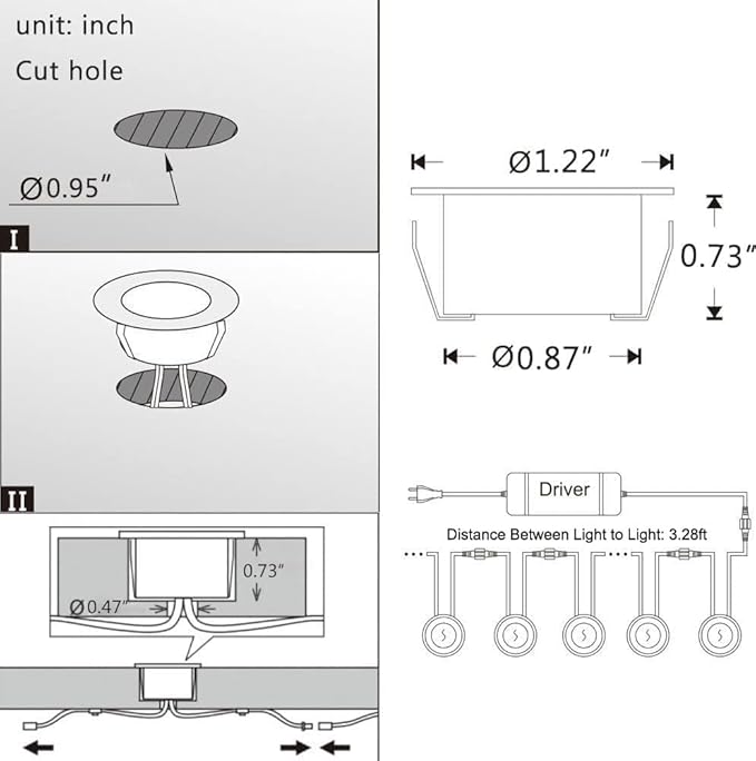 Low Voltage LED Deck Lights, 30 Pack 1.22" Smart WiFi RGBW 3000K Recessed Step & Stair Lighting Kit, IP67 Waterproof Outdoor for Deck, Walkway & Landscape, Compatible with Alexa & Google Assistant
