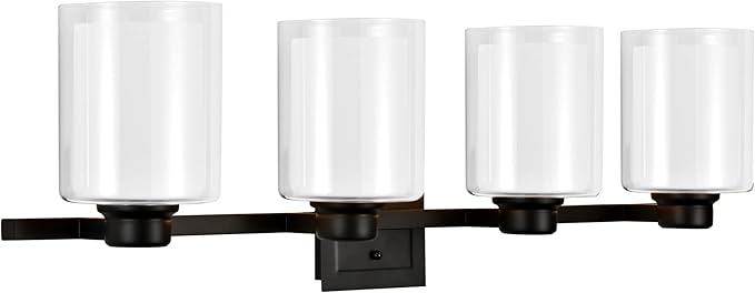 Design House 556167-BLK Oslo Vanity Light Fixture Matte Black, 4-Light