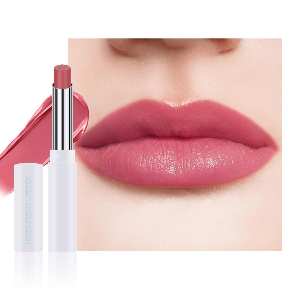 1Pcs Tinted Lip Balm Moisturizing Lipstick – Waterproof Hydrating Matte Lip Balm for Women, Creamy Natural Color Stain for Dry Lips,Soft Matte Finish with Subtle Scent (#09 Peach Pink)