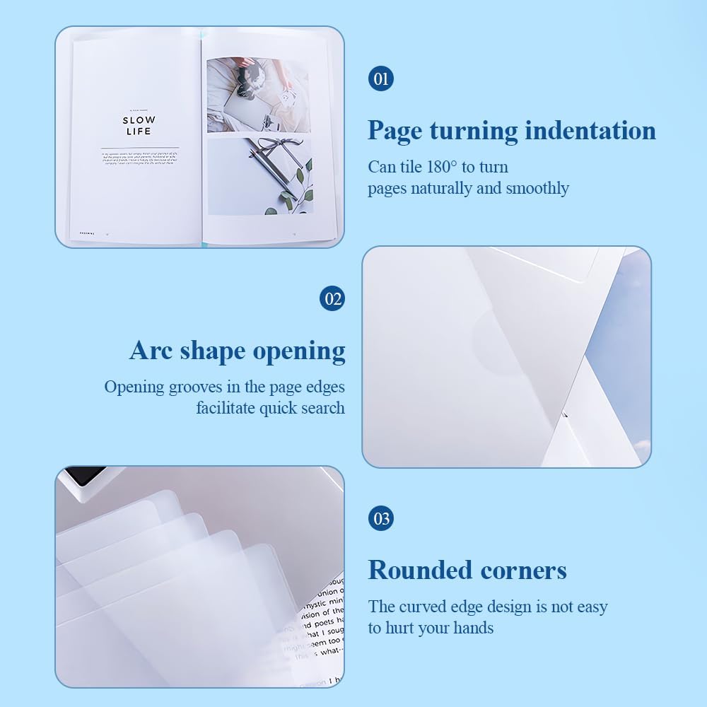 M&G 10 Pack Report Covers with Sliding Bar, 8mm Clear Report Covers for A4 and Letter Size Paper, 60 Sheet Capacity, Presentation File Folder Document Binder for School Office (Colored Sliding Bar)