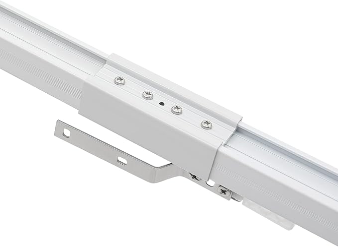Smart Curtains System, Motorized Curtain Track 85-165.4 inch Adjustable Length, Motorized Rod with Remote Control, Ceiling and Wall Mount, Automated Curtain Track System (85-165.4in)