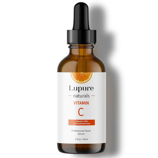Professional Vitamin C Face Serum 20%, Anti Aging Facial Super Vit C Serum with Ascorbic Acid Hyaluronic Acid & Vitamin E for Dark Spots, Skin Care, Christmas Gift & Stocking | 1 Fl. Oz
