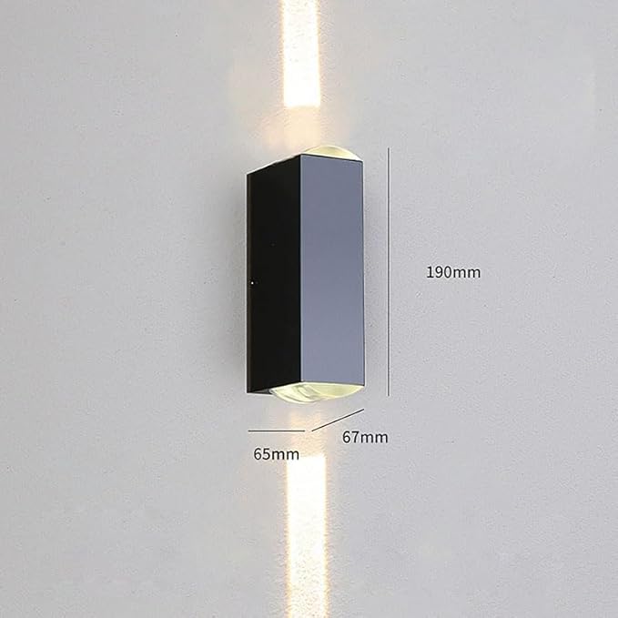Outdoor Wall Lights, LED Up Down Exterior Lighting Fixtures, IP65 Waterproof Outdoor Light Fixture, 85-265V 20W 3000k Aluminum Porch Light, Modern Patio Wall Light Fixture Black