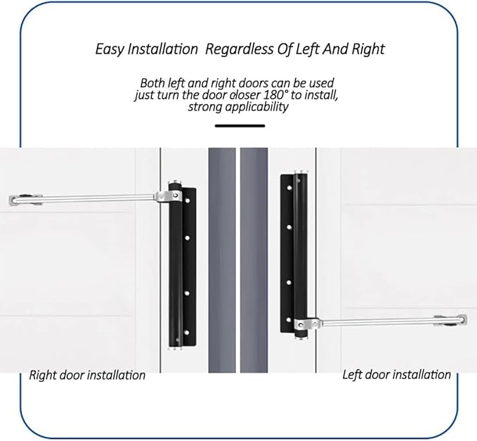 Automatic door closers,2Pcs Spring Loaded Door Closer,Automatic Adjustable Door Closing Mechanism,Stainless Steel Gate Closer,Durable Door Hardware For Office Door Home Improvement For Home Door (6 Co
