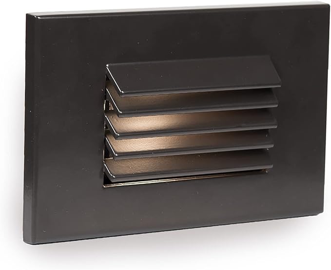 WAC Landscape Lighting, LEDme 120V LED Horizontal Louvered Indoor and Outdoor Step and Wall Light 3000K Built-in LED in Bronze