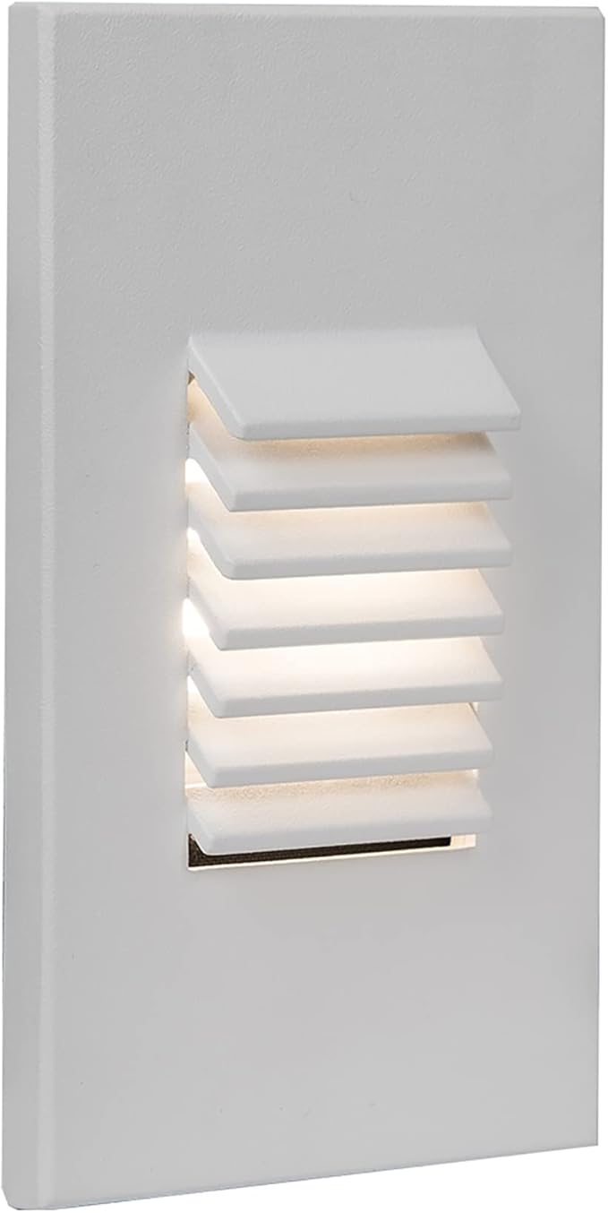 WAC Landscape Lighting, LEDme 120V LED Vertical Louvered Indoor and Outdoor Step and Wall Light 3000K Built-in LED in White