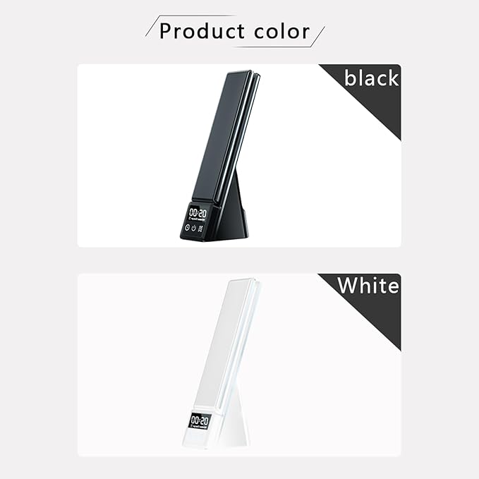 Multi-Functional Desk lamp with Wireless Charger, Featuring Clock, Alarm, Adjustable Lighting, and Supporting All wirelessly Chargeable Phones, Watches, and Earphones, N61 White.