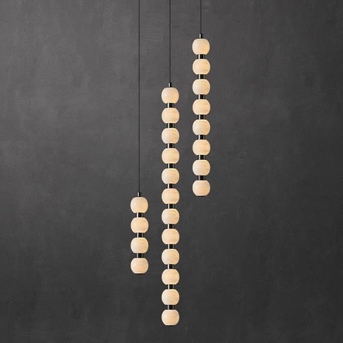Pendant Lights, Modern Home Decor led Lights Pendant Light Lamps forstaircase Chandeliers for Living Room Hanging Indoor Lighting(Black 8 Head,Cold White)