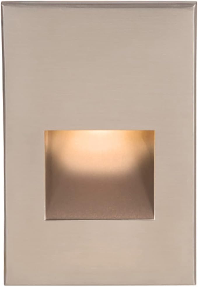 WAC Landscape Lighting, LEDme 120V LED Vertical Indoor and Outdoor Step and Wall Light 2700K Built-in LED in Brushed Nickel
