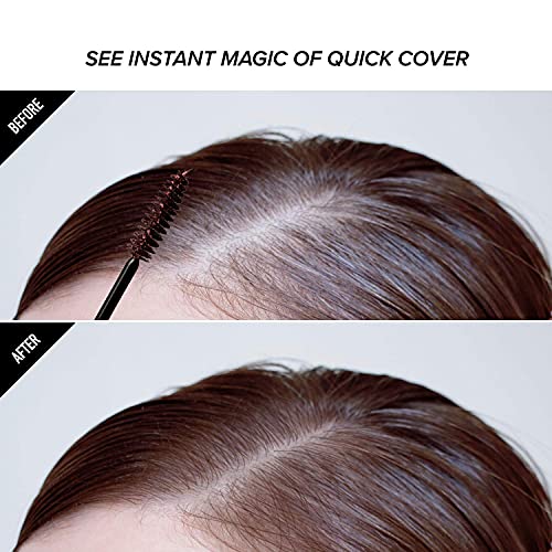 RED by KISS Quick Cover Root Touch Up Rescue (Dark Brown 2 Pack), Mascara Natural Water-Resistant Temporary Gray Concealer Cover Up Brush for Hair Mustache & Beard, Formulated with Jojoba Oil