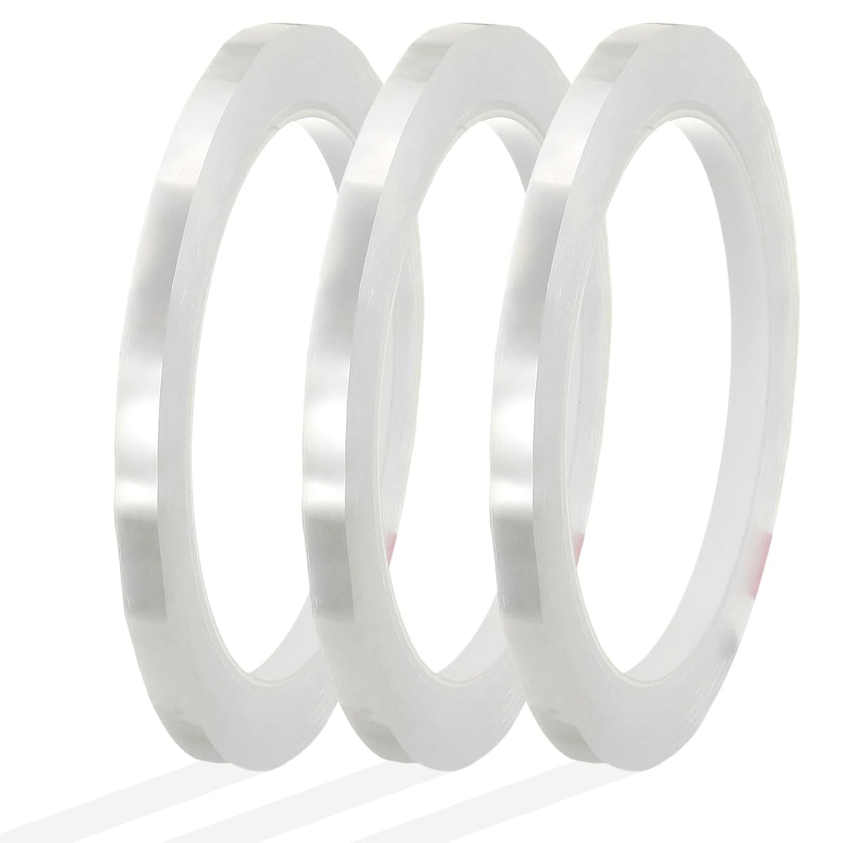 MECCANIXITY Whiteboard Tape 1/4" x 72 Yard Pinstripe Graphic Chart Line Grid Marking Tapes for Classroom Office Dry Erase Board Art, Clear, Pack of 3