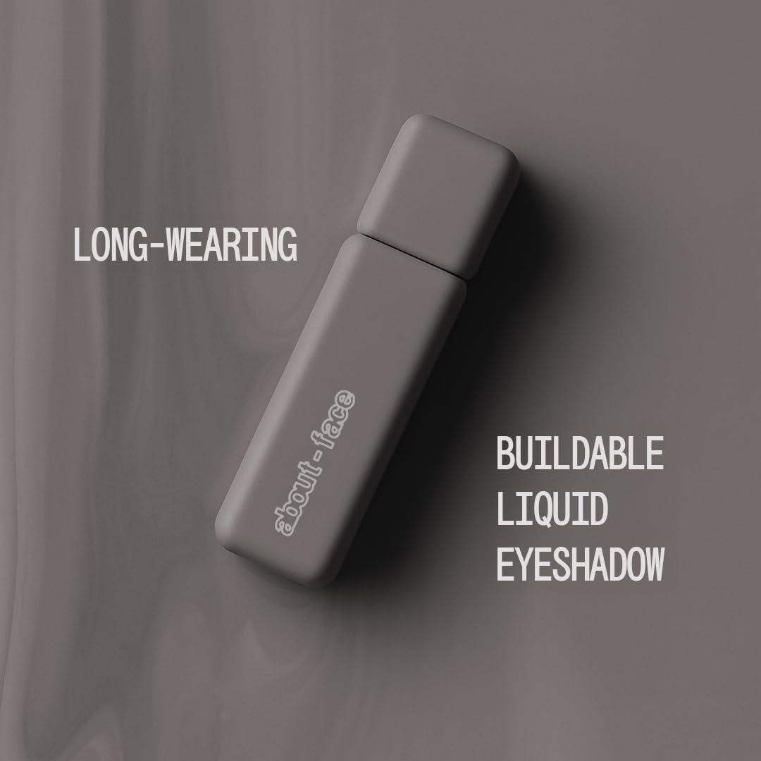 about-face Matte Fluid Eye Paint Hidden Garden – High-Pigment Liquid Eyeshadow, Long-Lasting, No-Budge Matte Finish, Vegan & Cruelty-Free (Deep Greige)
