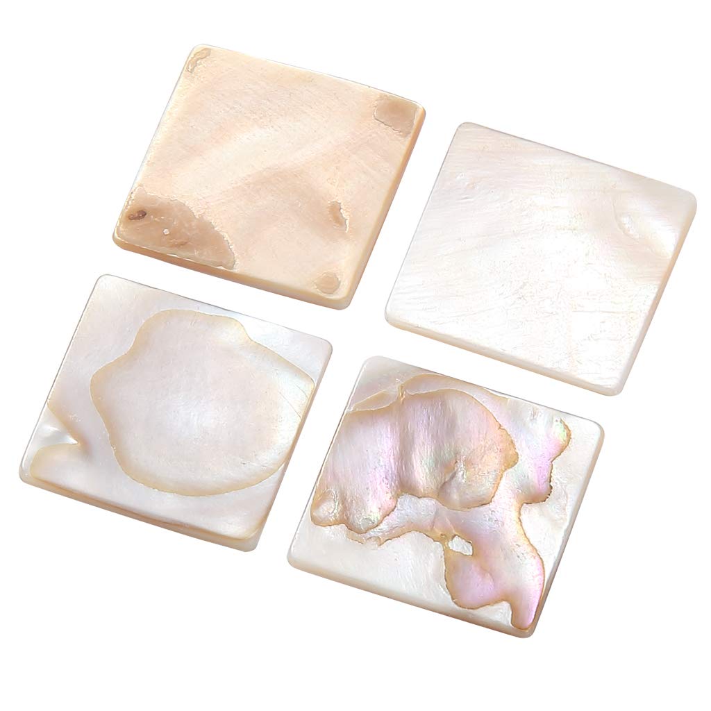 MDLUU 350Pcs Mother of Pearl Mosaic Tiles, Natural Shell Tiles, Square Mosaic Pieces for Home Decoration, Crafts, 0.8"(L) x 0.8""(W) x 0.078""(T)"
