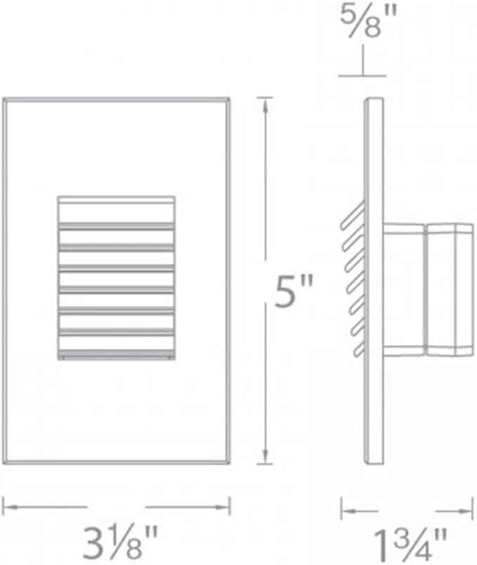 WAC Landscape Lighting, LEDme 120V LED Vertical Louvered Indoor and Outdoor Step and Wall Light 3000K Built-in LED in White