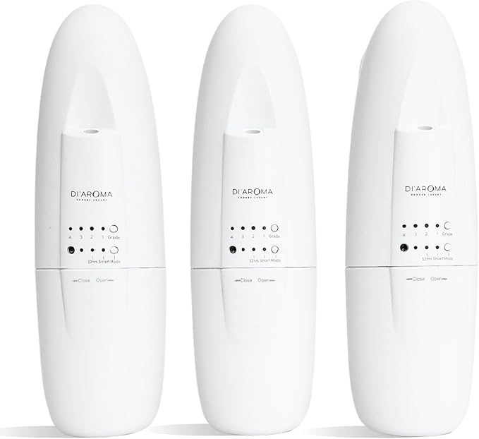 Di’Aroma Plug in Waterless Essential Oil Diffuser, Cold Air Nebulizing Scent Diffuser Machine, Air Freshener & Aromatherapy Diffuser for Home, Office & Spa, Up to 500 Sq Ft Each (3 Pack of White)