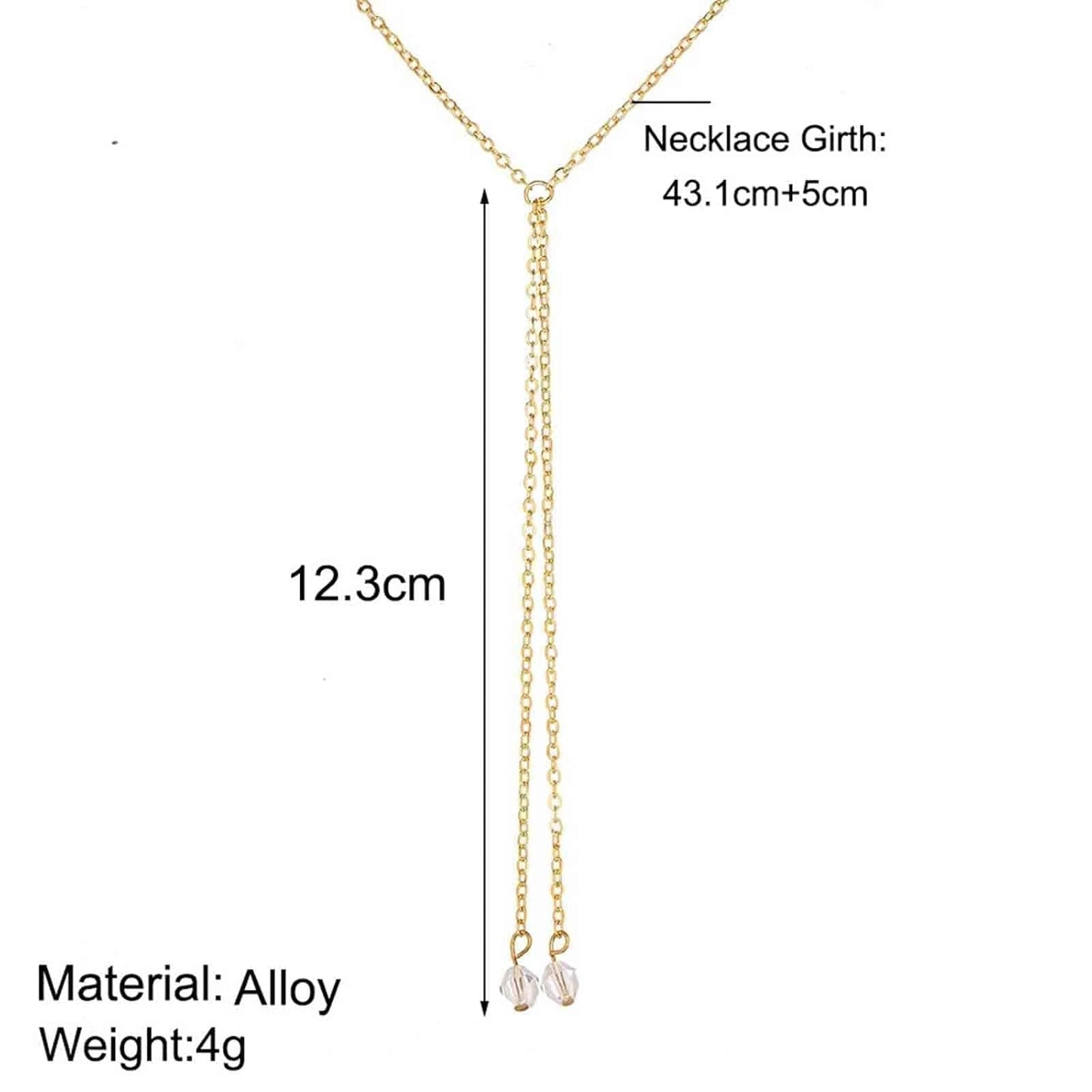 Boho Crystal Drop Necklace Gold Crystal Tassel Y Necklace Chain Vintage Long Drop Chain Necklace Minimalist Necklace Chain Jewelry for Women and Girls Gifts