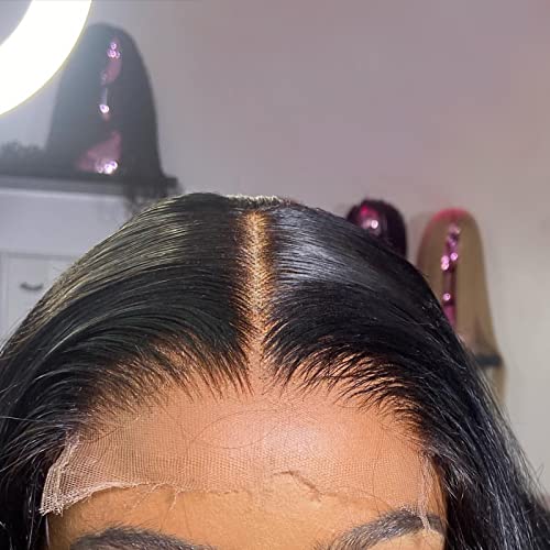 MEODI 6x6 Skinlike HD Lace Closure Only, Bleached Knot Pre-plucked Invisble Swiss HD Lace Straight Human Hair Closure 14 Inch