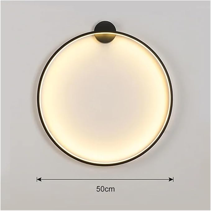 Wiring-Free Living Room Sofa Background Wall Decoration - Minimalist Bedroom lamp Ring Art Atmosphere Wall Light,Kitchen Island (Warm 50cm A)