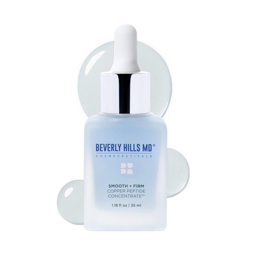 Smooth + Firm Copper Peptide Concentrate Serum for Aging Skin, Plumping Niacinamide for Tightening & Brightening, Helps Improve Elasticity, Hyperpigmentation & Dark Spots, Water Based, 1.18 Fl Oz