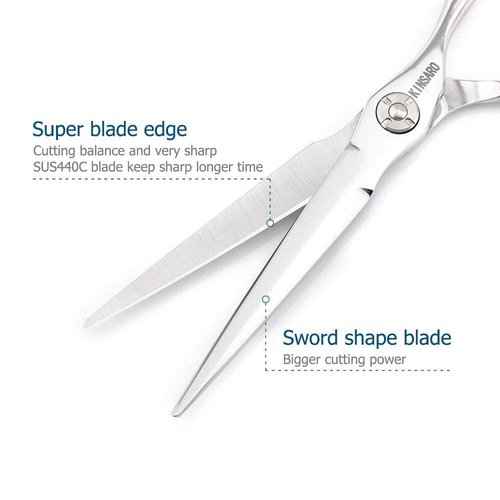 5.5 INCH Hair Cutting Scissors Hair Scissors Professional Haircut Shears and 6 INCH Hair Thinning Scissors Set 440C Kinsaro