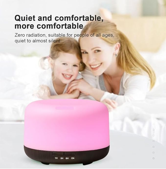 Air Humidifier & Aroma Diffuser with LED Lights Home Fragrance Room Decor Essential Oil Diffuser Humidifiers for Bedroom Car Air Freshener(White/Dark Wood)