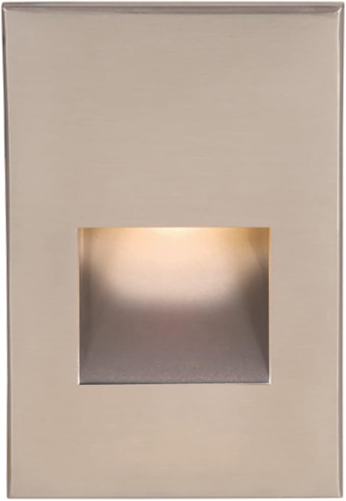 WAC Landscape Lighting, LEDme 120V LED Vertical Indoor and Outdoor Step and Wall Light 3000K Built-in LED in Brushed Nickel