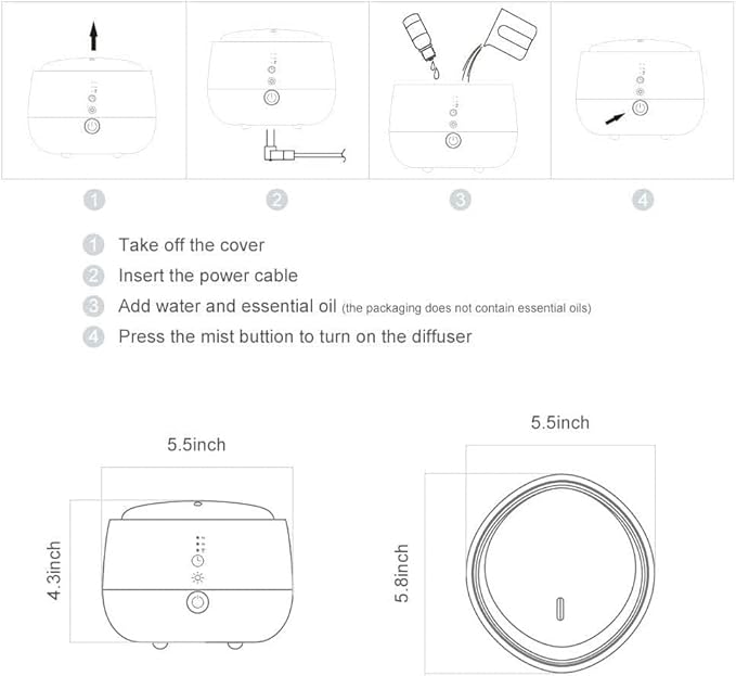 Humidifiers Aroma, Silent Fog, Smart, Can Be Connected to WiFi, Use App Control, Better Sleep and Breathing