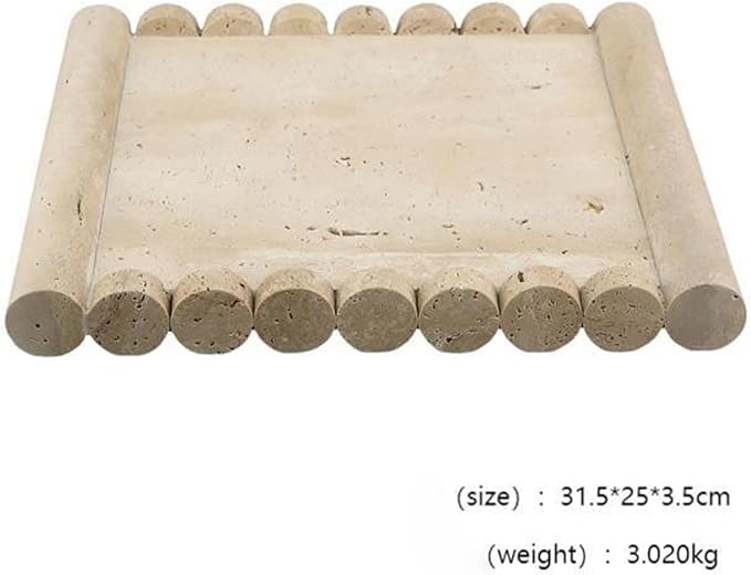 Modern Style Marble Tray Organizer - Modern Stone Decoration for Living Room, Dining Table, Office - Stylish Key and Jewelry Holder(Beige4)