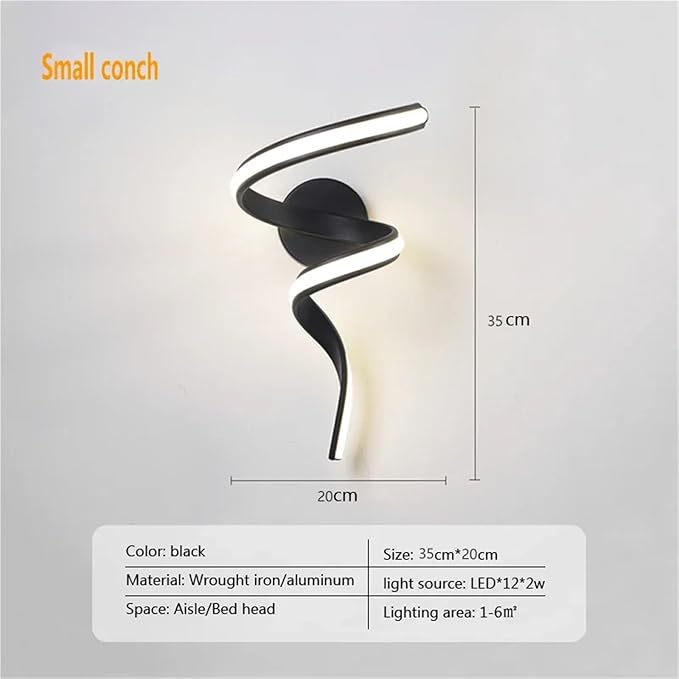 Modern Minimalist LED Wall Lamp Home Indoor Decor Wall Sconce for Living Room Bedroom Bedside Lustres Backgroud Light Decoration(Warm White,A-Black Small)