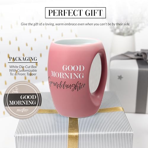 Pavilion Gift Company - Good Morning Granddaughter - 16 oz Pink Coffee Mug Tea Cup Gift From Grandma Grandpa Grandparents Birthday Long Distance Present