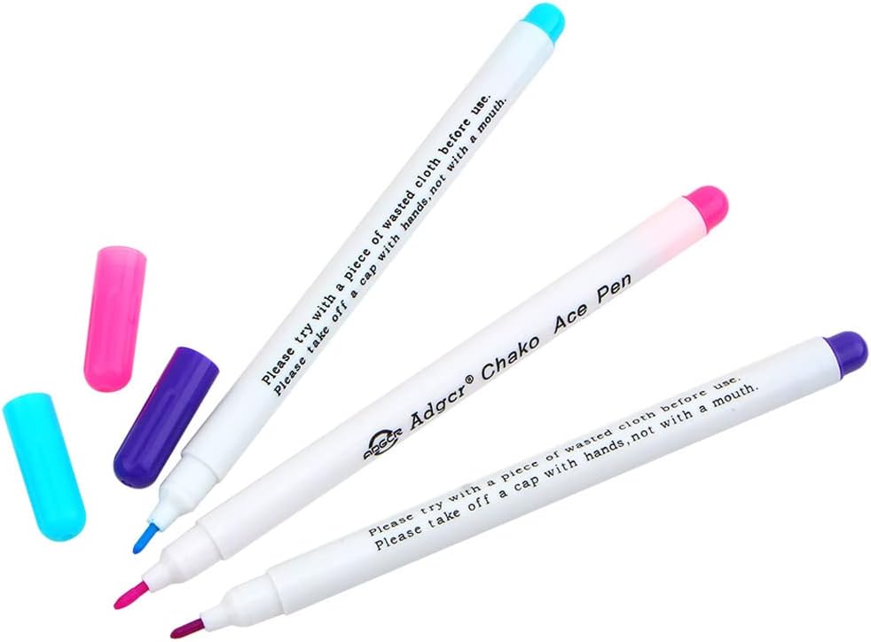 TopHomer Water Erasable Fabric Marking Pen Temporary Marking Auto-Vanishing Pen Fabric Markers Pen Colorful Water Soluble Ink for Dressmaking, Handicraft, Embroidery, Artificial Flowers(White)