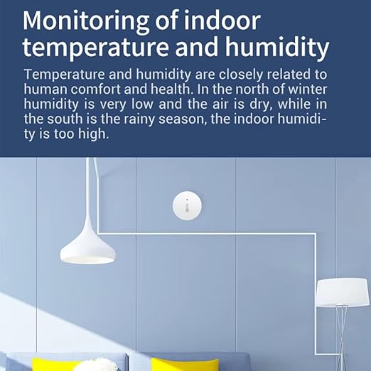 Haozee Zigbee Temperature and Humidity Sensor, Pack of 3, ZigBee Hub Required, for Remote Monitoring and Home Automation, Compatible with Home Assistant Zigbee2mqtt