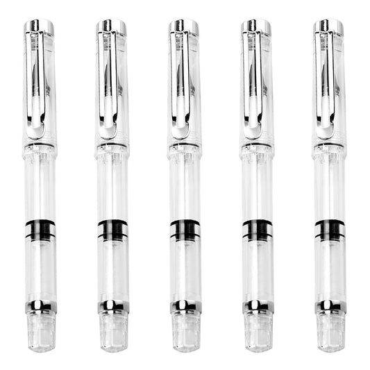 NUOBESTY 5Pcs Stationery fountain pen student Refillable Fountain Pen plastic wolf hair office Brush Pen water paint brush pens soft brush Paint Calligraphy Brush Pen refillable