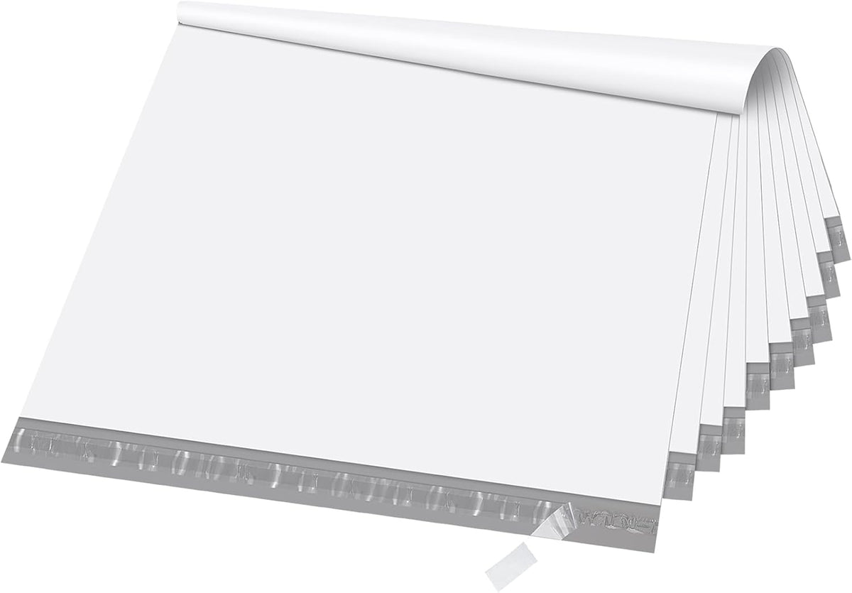 Fuxury Extra Large Poly Mailers 24x36" 50 Pcs, 2.5mil Bulk Shipping Bags for Clothing,Strong Adhesive Shipping Envelopes for Small Business Supplier,XL Poly Mailing Envelopes White