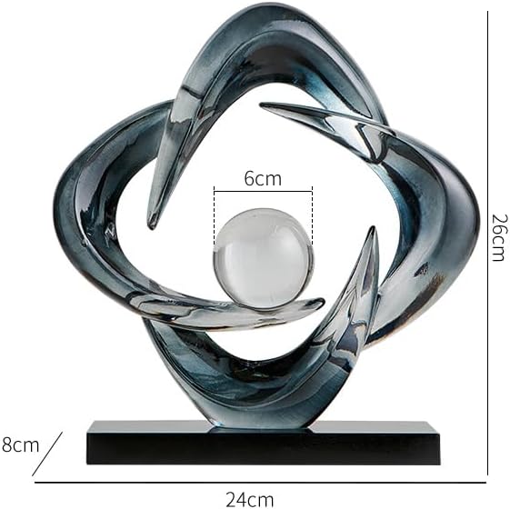 Abstract Art Sculpture, Resin Gold Decorative Statue, Modern White Ornaments for Living Room, Decorativas Modernas for Coffee Table/Entryway/Office Collectibles (Grey)