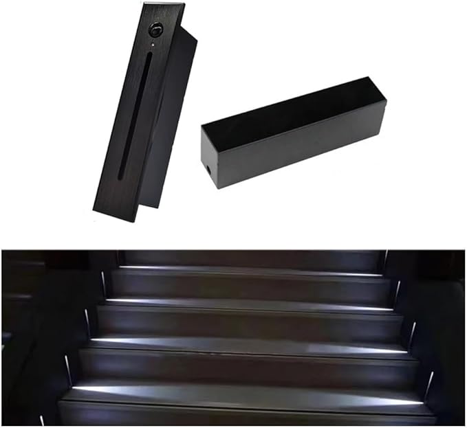 Recessed LED Step Lights Stair Light Indoor, 90-265V 3W Not Waterproof for Stairs/Decks/Steps/Door Side/Hallway/Doorway/Paths Lighting 1PCS-6000K Brushed Black