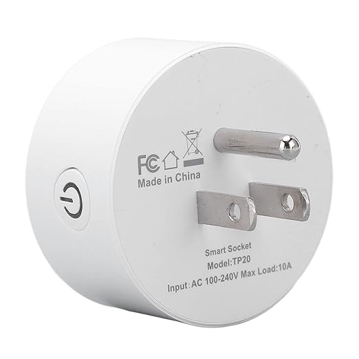 10A WiFi Smart Socket and Receptacle Compatible with Google Home - 3 Hole Mini Smart Plug with Timer and Schedule Function - PC ABS Fireproof Material with Overload and Protection