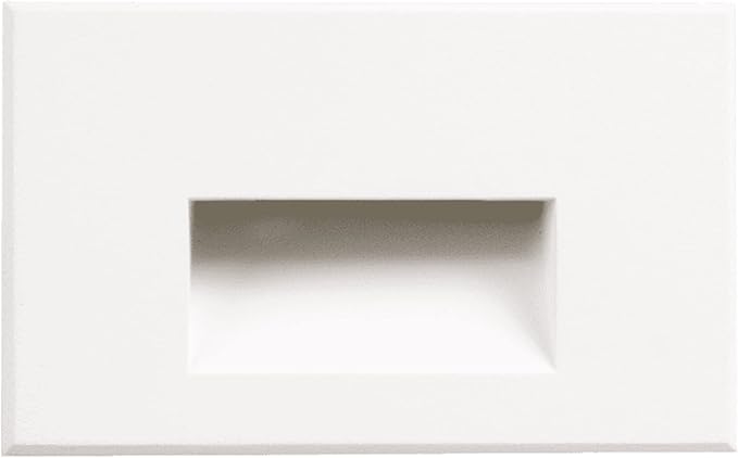 5W LED Horizontal Step Lights, White Finish, 120V Dimmable LED Stair Lights Indoor and Outdoor, 250 Lumens, CRI 90+, IP-65 IC Rated, ETL Listed, Warm White 3000k
