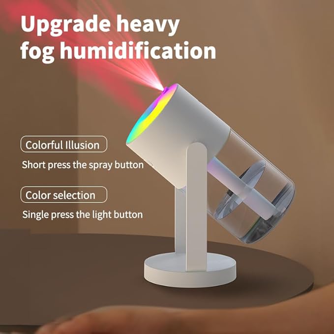 280ml Portable Starry Sky Projection Shake Head Humidifier with Color LED Night Light, USB Personal Desktop Humidifier for Car, Home, Office, Travel, Auto Shutoff, Ultra-Quiet