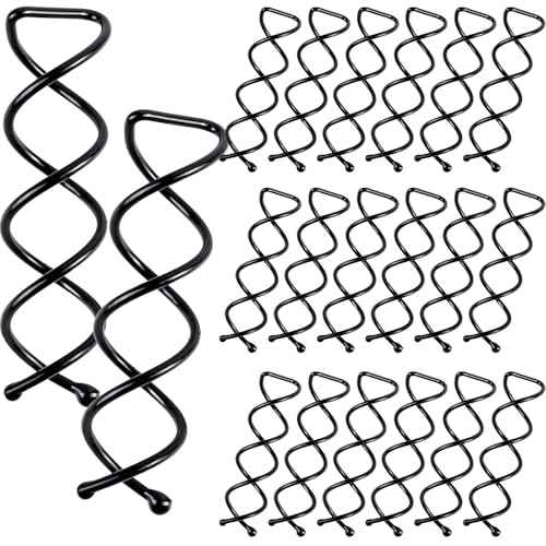 20PCS Spiral Hair Pins, Spin Pins Spiral Bobby Pins for Girls, Women and Kids, Non-Scratch Round Clip & Bun Twist, Stylish Bun Bobby Pins, Premium Spin Pins for Hair, Black