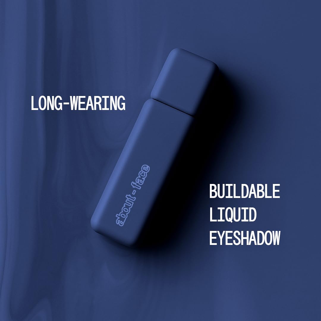 about-face Matte Fluid Eye Paint Lost Unfound – High-Pigment Liquid Eyeshadow, Long-Lasting, No-Budge Matte Finish, Vegan & Cruelty-Free (Midnight Blue)