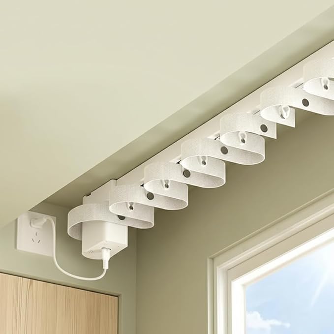 Mini RS485 Smart Curtain System, Pre-Assembled S-Fold Automatic Curtain Opener with Remote, 1.8N Quiet Motorized Curtain Track for Home & Office (5.0 meters (196.8 inches))
