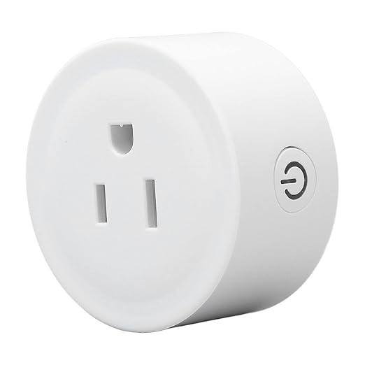 10A WiFi Smart Socket and Receptacle Compatible with Google Home - 3 Hole Mini Smart Plug with Timer and Schedule Function - PC ABS Fireproof Material with Overload and Protection