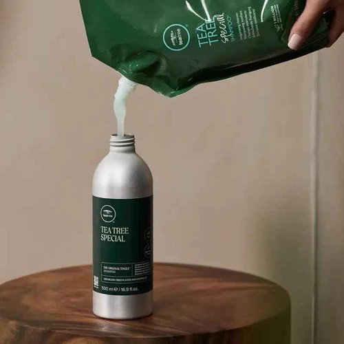 Tea Tree Special Conditioner Aluminum Bottle, 16.9 fl oz and Refill Pouch, 33.8 fl oz, Detangles, Smooths + Softens, For All Hair Types, Set